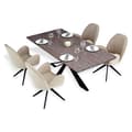 Miniatyrbild 1 av 11: Matsalsbord Set, 200x100 cm, Brun Svart, Beige
