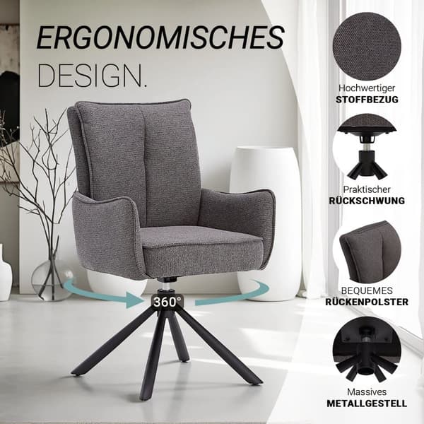 Matsalsbord Set, 200x95x76 cm, Brun, Grå, Svart
