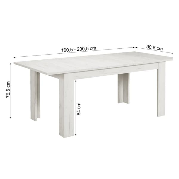 Matbord med Stolar, 160x90 cm, Brun och Vit