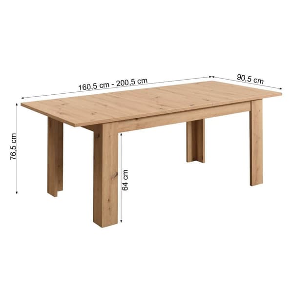 Matsalsbord Set, 160x90 cm, Natur, Beige