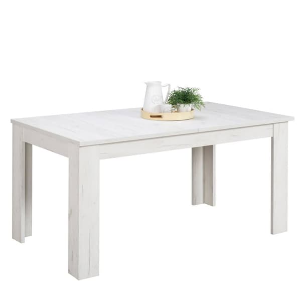 Matsalsbord Set, 160x90 cm, Vit och Antracit