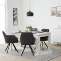 Miniatyrbild 5 av 11: Matsalsbord Set, 160x90 cm, Vit och Antracit