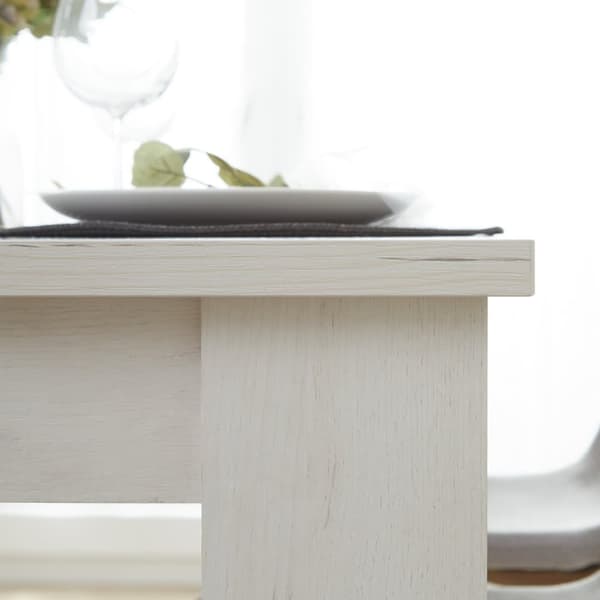 Matsalsbord Set, 160x90 cm, Vit och Antracit