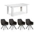 Miniatyrbild 1 av 11: Matsalsbord Set, 160x90 cm, Vit och Antracit