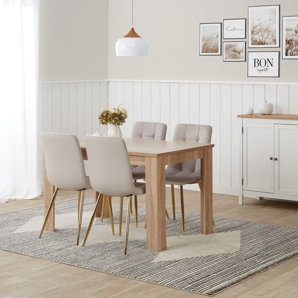 Matsalsbord Set, Sonoma Ek, 120x80 cm, Naturlig