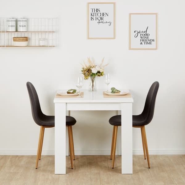 Matsalsbord Set, 80x80 cm, Vit, Antracit