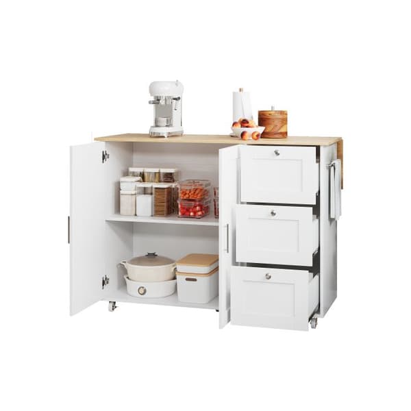 L 135*L 44(70)*H 90 cm Stor mobil köksbord, ekskiva, vikbart design