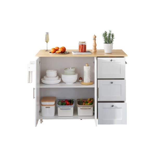 L 135*L 44(70)*H 90 cm Stor mobil köksbord, ekskiva, vikbart design