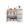 Miniatyrbild 5 av 6: L 135*L 44(70)*H 90 cm Stor mobil köksbord, ekskiva, vikbart design