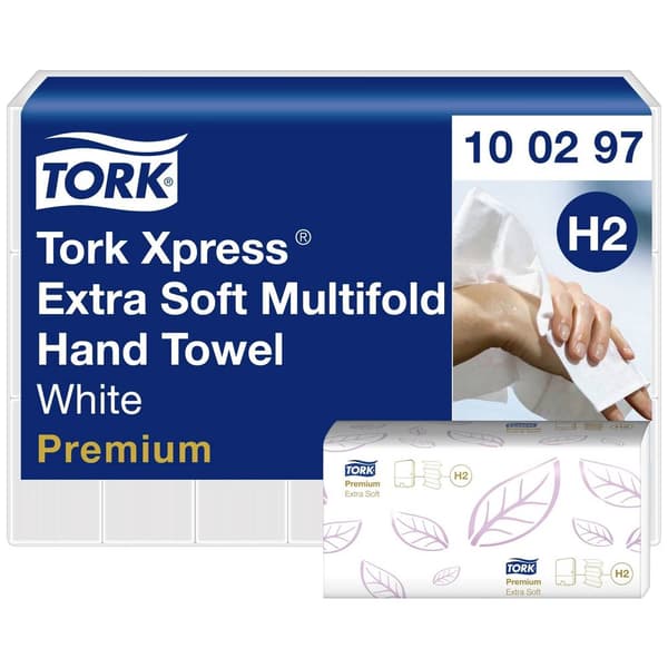 TORK 100297 Xpress® Multifold Premium Pappershanddukar (L x B) 34 cm x 21 cm Blankvit 2100 st