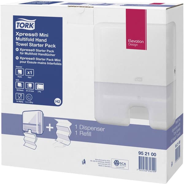 TORK 952100 Xpress Starter Pack Premium Pappershandduksdispenser Vit 1 st