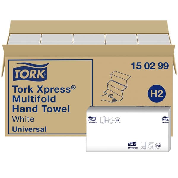 TORK 150299 Xpress Multifold Universal Pappershanddukar (L x B) 23.4 cm x 21.3 cm Vit 4740 st