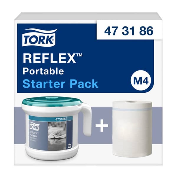 TORK 473186 Reflex™ Pappershandduksdispenser Plast Vit, Turkos 1 st