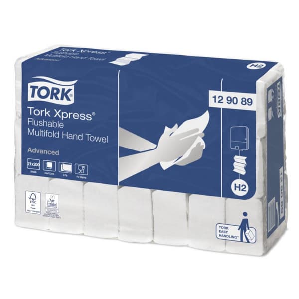 TORK 129089 Xpress® Pappershanddukar (L x B) 24 cm x 21.3 cm Vit 21 st