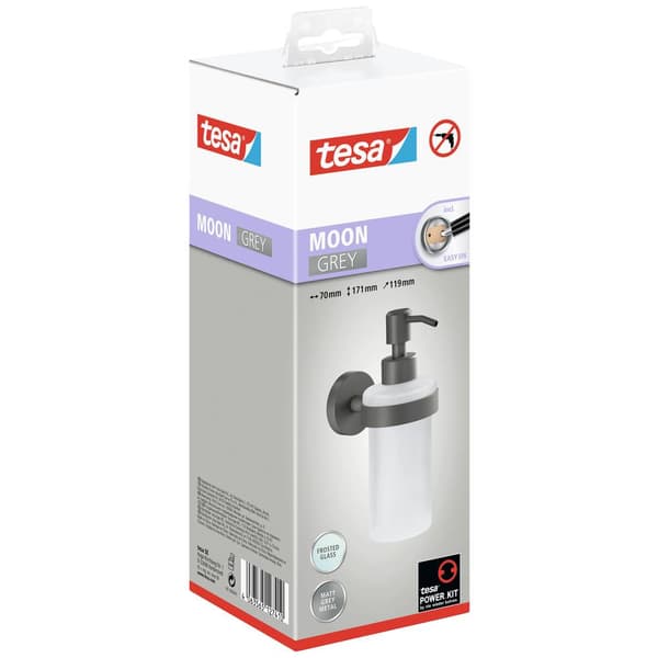 tesa MOON GREY 40584-00000-00 Tvåldispenser 200 ml Grå (matt), Glas satinerat