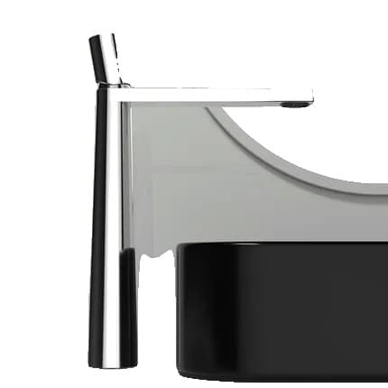 Badeværelsesarmatur, messingkonstruktion, enkelt håndtag betjening, hvid høj chrome tall