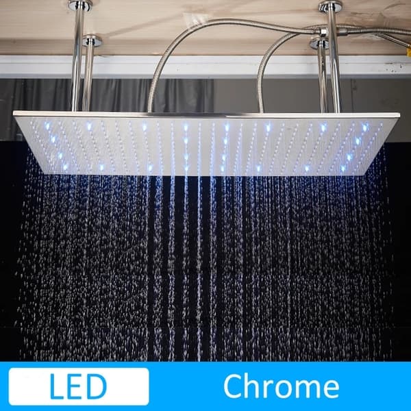Lyxig regnduschhuvud, LED-belysning, takmonterad, LED Chrome