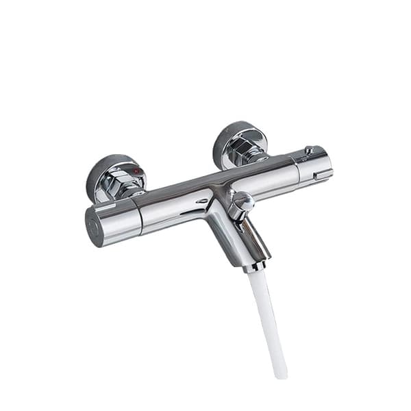 Brusesæt, Termostatisk Kontrol, Vægmonteret Design, Sort B Fuld Sæt Chrome B only Mixer