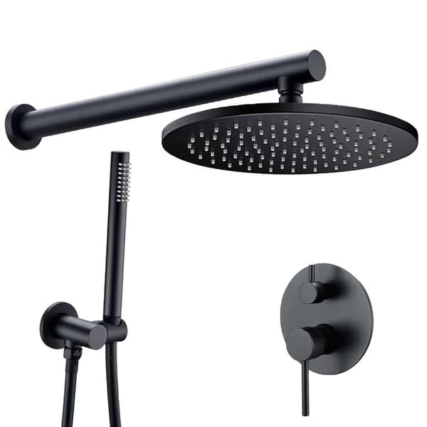 Regnbruser, Børstet Rustfrit Stål, To-Funktions Håndsprøjte, Mat sort-8 tommer Matt black-8Inch