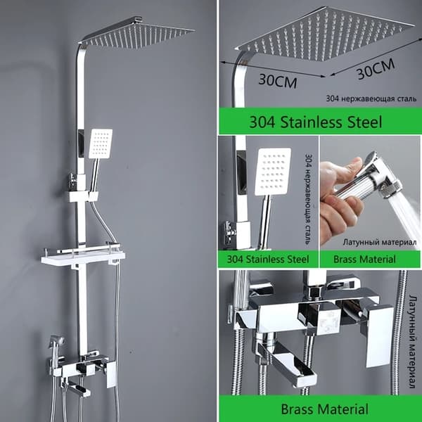 Brusearmatur, messingkonstruktion, roterende lang tud, Sort-12Tommer-A