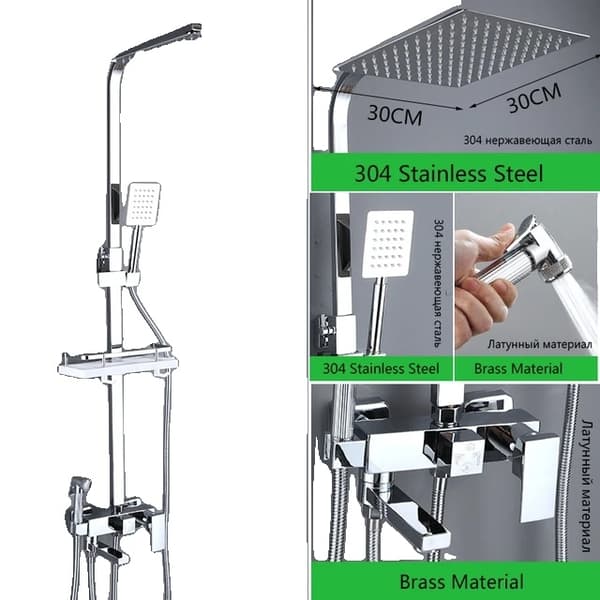 Brusearmatur, messingkonstruktion, roterende lang tud, Sort-12Tommer-A Chrome-12Inch-A