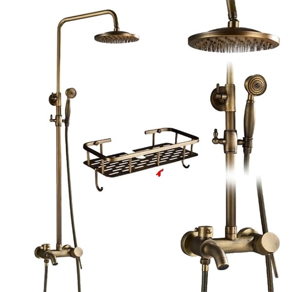 Brusearmatur, regnbruser, dobbelt håndtag rotation, P C Shelf