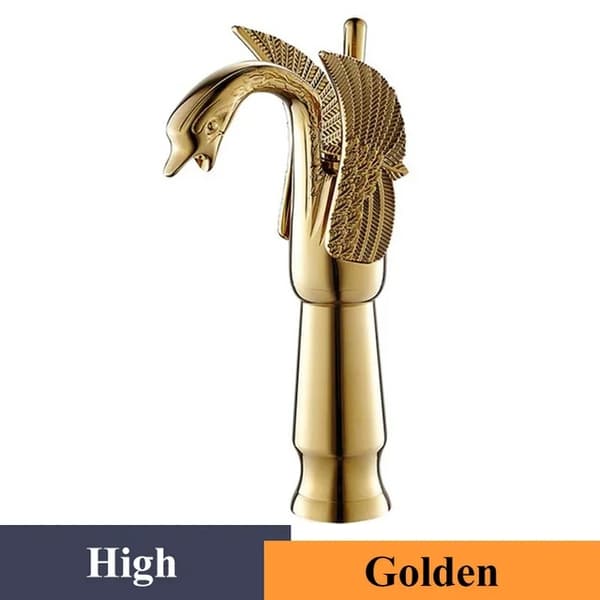 Svan Kran, Guld Finish, Däckmonterad, Hög Gyllene