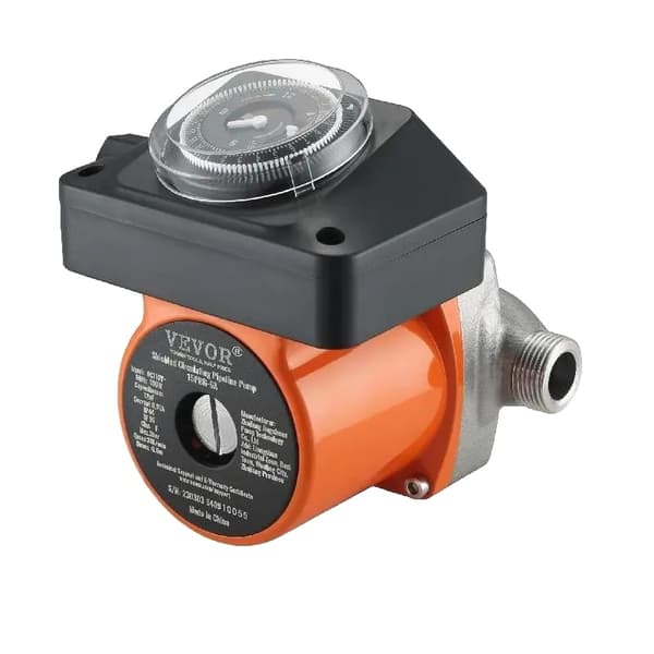 Varmtvandscirkulationspumpe, 100W effekt, DN20 indløb/udløb, 100 W