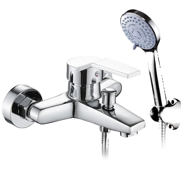 Badeværelsesarmatur, enkel design, varme- og koldtvandsblander, Chrome-C