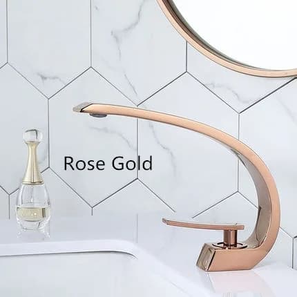 Vandhanehane, Moderne Design, Børstet Guld Finish, rosaguld