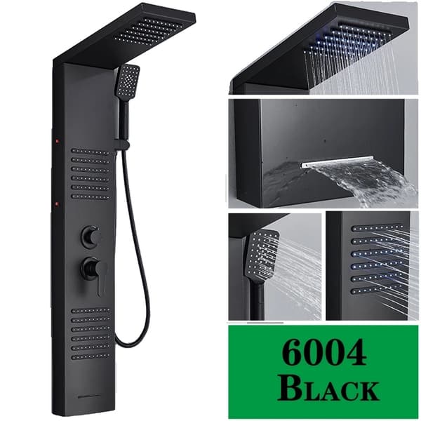 Brusearmatur, LED-belysning, mat sort finish, 6004 Mat Sort