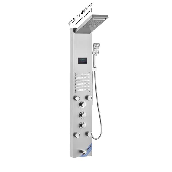 Brusepanel-system, 4 brusefunktioner, regn og vandfald., 5 1 8