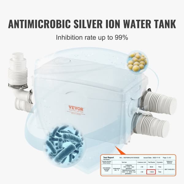 Maceratorpumpe 350W, Høj Flow 6000 L/t, 23 ft Hovedløft