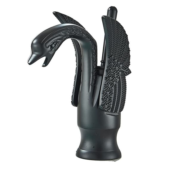 Elegant Swan Basin Faucet, Hållbar Messingkonstruktion, Varmt & Kallt Vattenkontroll,S Mattsvart