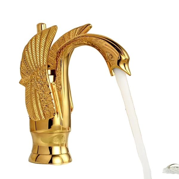 Elegant Swan Basin Faucet, Hållbar Messingkonstruktion, Varmt & Kallt Vattenkontroll,S Mattsvart