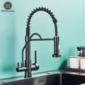 Miniatyrbillede 2 af 2: Køkkenarmatur, Dobbelt håndtag bekvemmelighed, Utrækbar sprayfunktion,Matte Black A