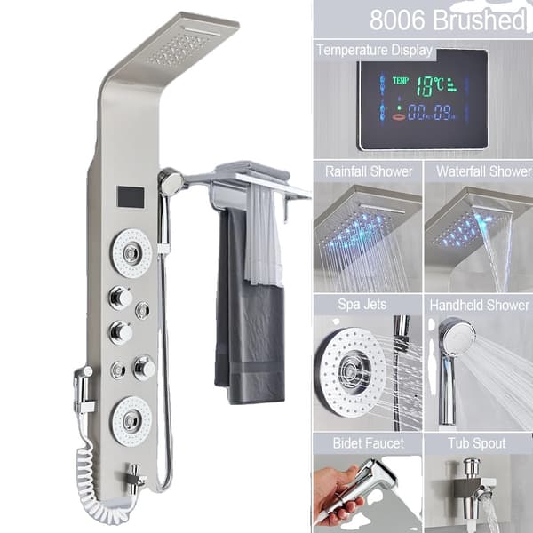 Bruserpanel System, LED Vandstrømsdisplay, Triple Håndtag Kontrol,8006 Børstet