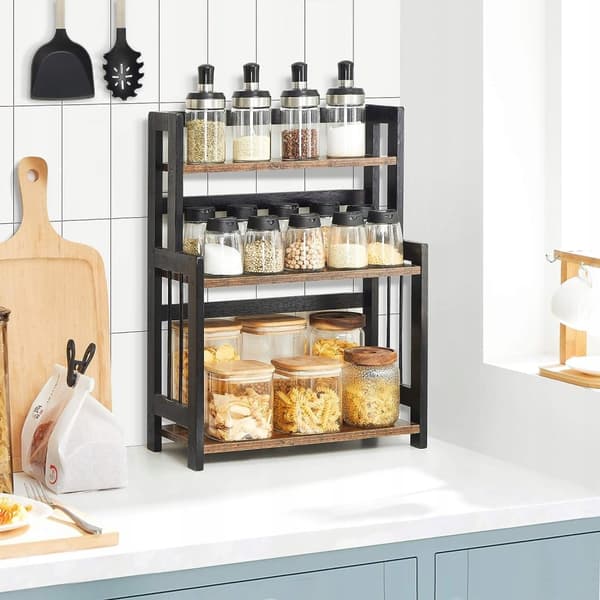 Kylpyhuoneen hylly työtasolle Organizer Puiset maustehyllytölkit
