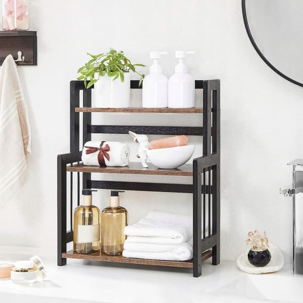 Kylpyhuoneen hylly työtasolle Organizer Puiset maustehyllytölkit