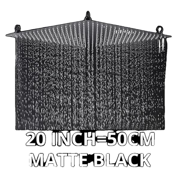 Brusehoved, 20 tommer ultratyndt design, rustfrit stål konstruktion,Sort 20 INCH
