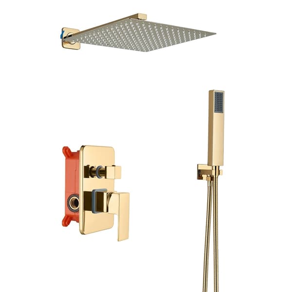 Badeværelse Brusearmaturer, 3-vejs Regnsystem, Vægmonteret Design,W2 måder 12 tommer A