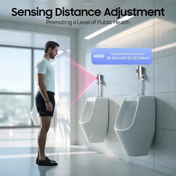 Automatisk Urinal Flush Ventil, Berøringsfri Betjening, Justerbart Vandvolumen, Væghængt Design
