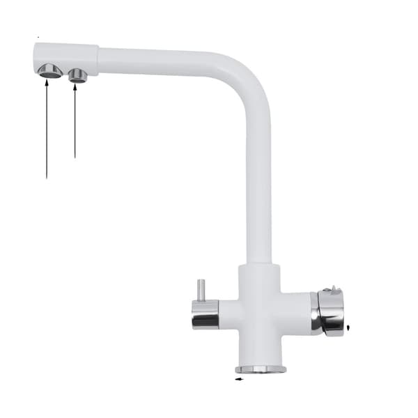 360° Drejelig Køkkenarmatur, Justerbar Temperaturkontrol, Stilfuldt Design,Hvid