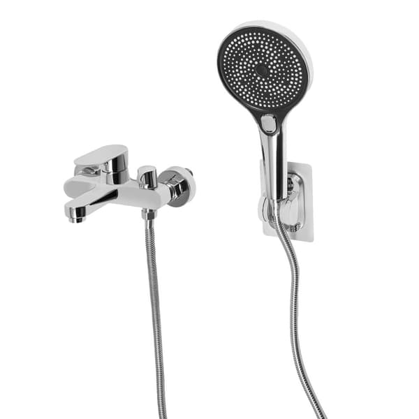 Mixer Ventil Brusebad Sæt, Holdbart Rustfrit Stål, Nem Installation,Lys grå