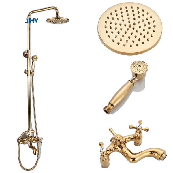 Guldregnset, Elegant Messingfinish, Dubbelhandtagskontroll,Guld B1