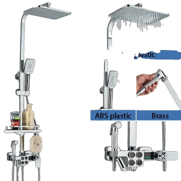 Badeværelse Bruser Sæt, Termostatisk Kontrol, Holdbar Messing Finish,Krom Termostatisk