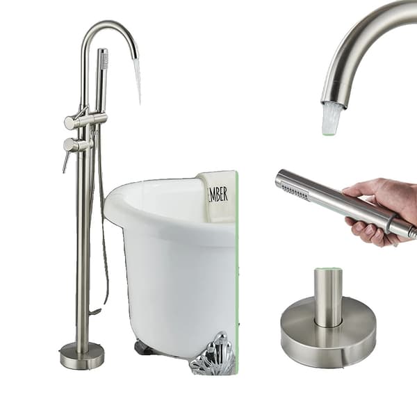 Moderne Badekar Armatur, Design med to håndtag, Funktion til varmt og koldt vand,Børstet nikkel