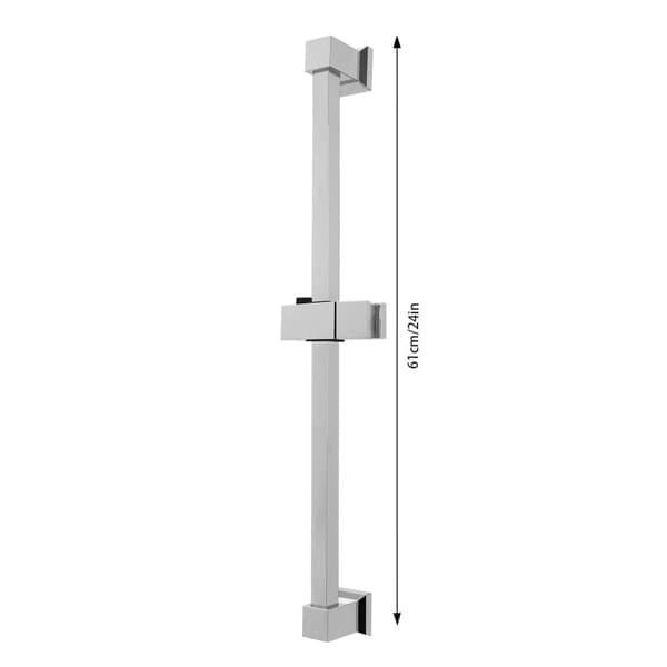Ruostumattomasta teräksestä valmistettu suihkuputki, säädettävä 62 cm pituus, 180° kääntyvä suihkupään pidike,VALKOINEN