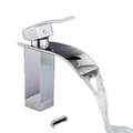 Miniatyrbillede 1 af 2: Badeværelsesvaskarmatur, Vandfaldsdesign, Montering på dæk, Chrome