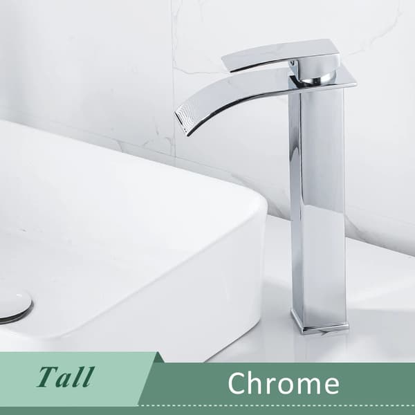 Moderne Badeværelsesvaskarmatur, Vandfalds tud, Enkelt håndtag,Chrome A